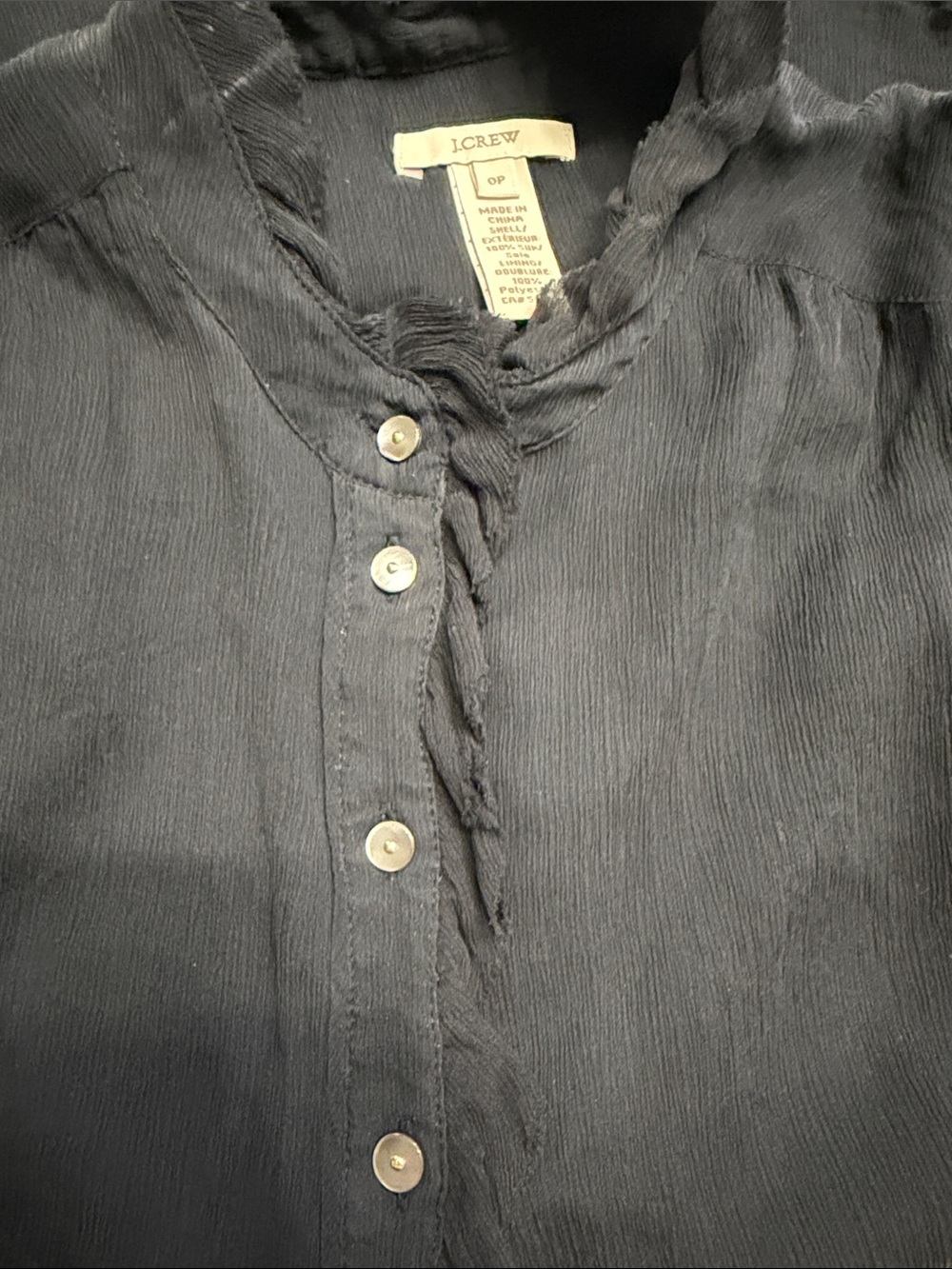 J. Crew Men's Black Lightweight Button-Down Shirt
